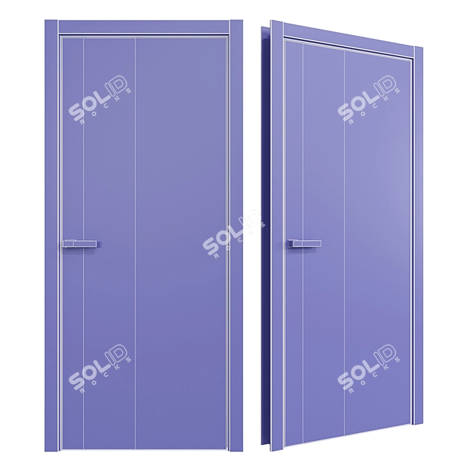 Profil 5Z Interior Door with Lotus Handle 3D model image 4