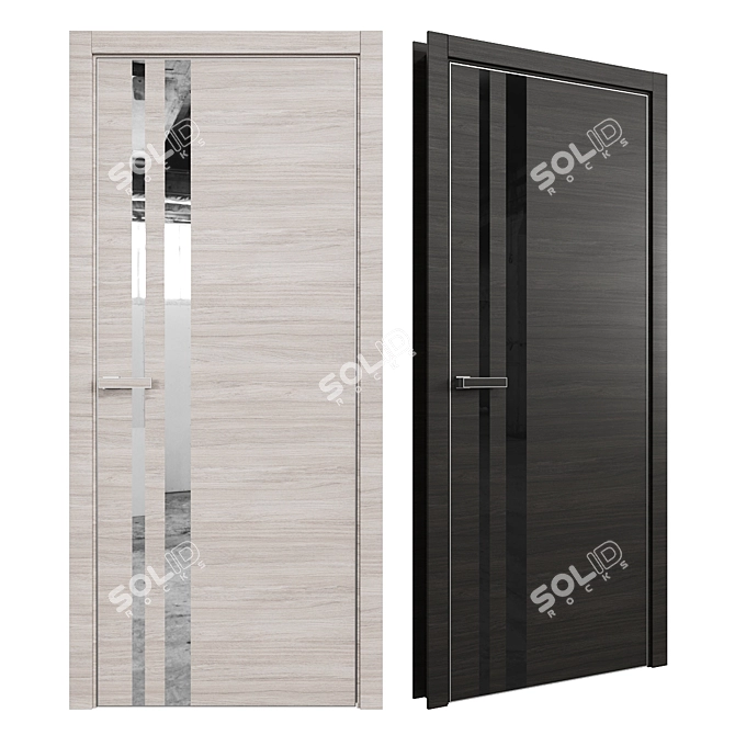 Profil Doors 16Z Interior Door + Lotus Handle 3D model image 1