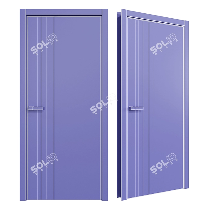 Profil Doors 16Z Interior Door + Lotus Handle 3D model image 4