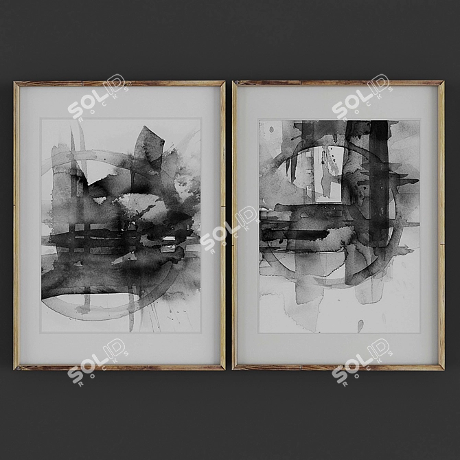 Artistic Treasures: Collection of Paintings 3D model image 2