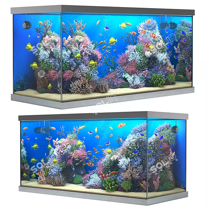 Title: Oceanic Delight Seawater Aquarium 3D model image 2