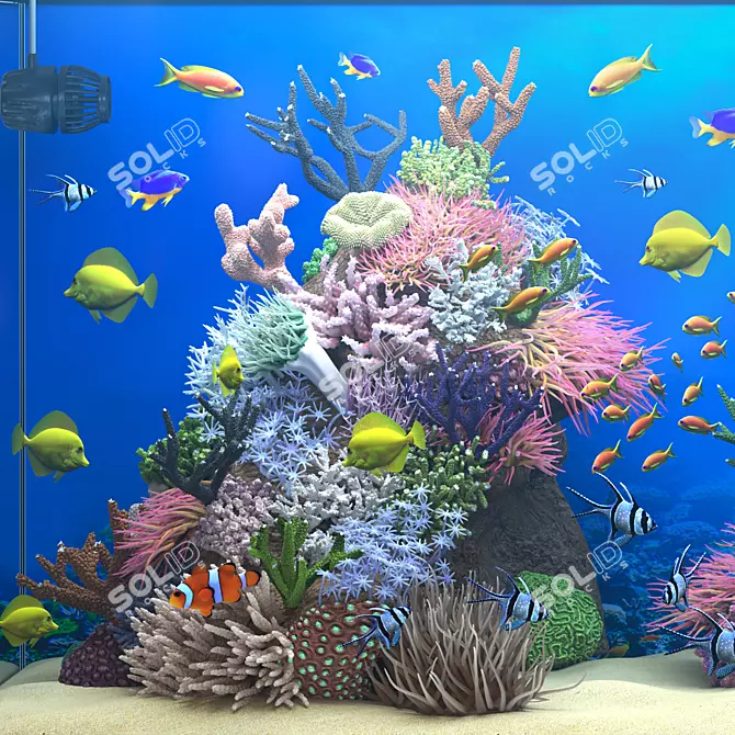 Title: Oceanic Delight Seawater Aquarium 3D model image 4