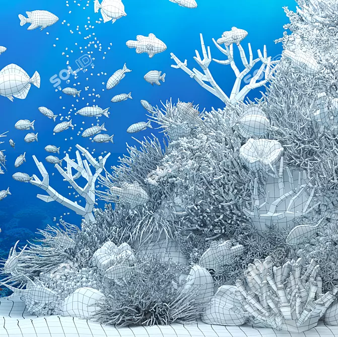 Title: Oceanic Delight Seawater Aquarium 3D model image 5