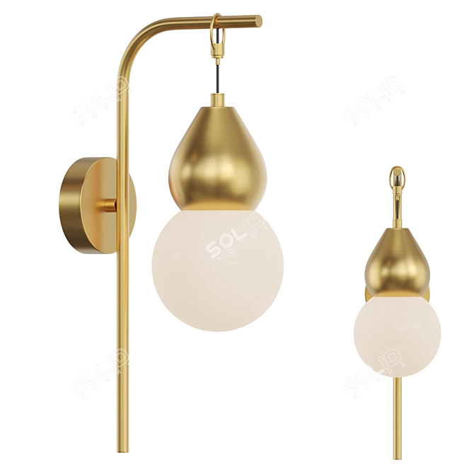 Modern Brass Wall Lamp 3D model image 1