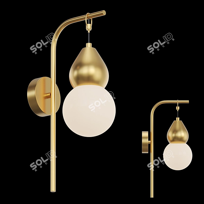 Modern Brass Wall Lamp 3D model image 2