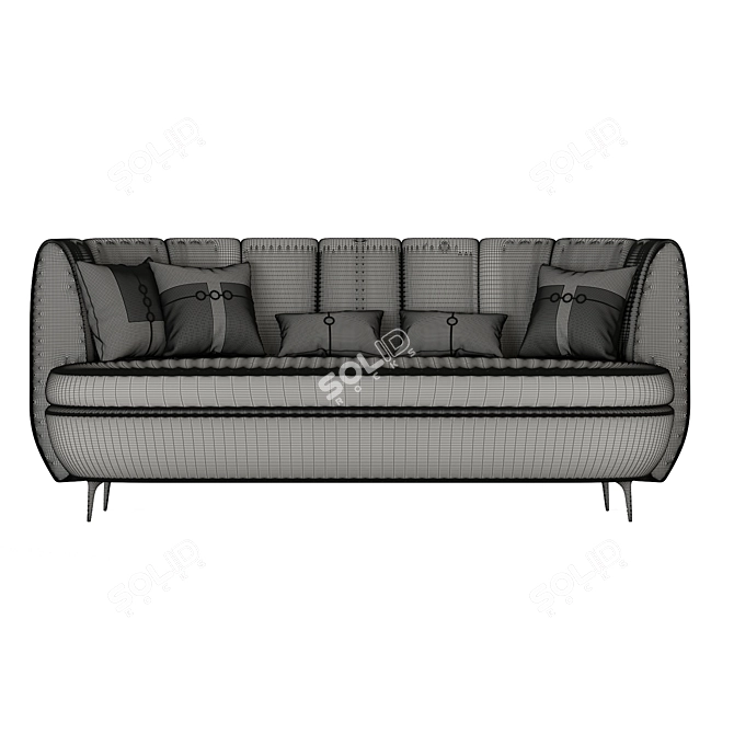 Modern Beige Leather Sofa 3D model image 4