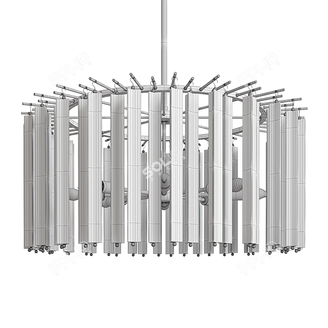 Elegant Nessa Round Chandelier 3D model image 2