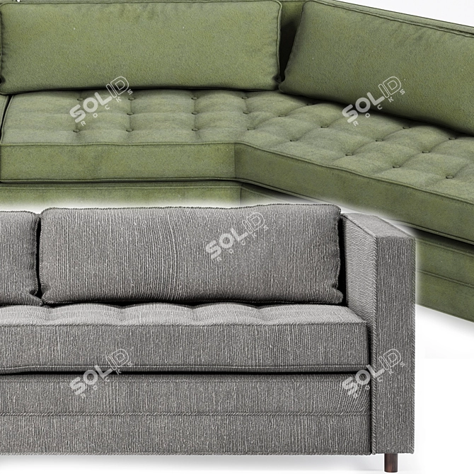 Harvey Probber Sectional Sofa: Modern Elegance for Your Home 3D model image 2