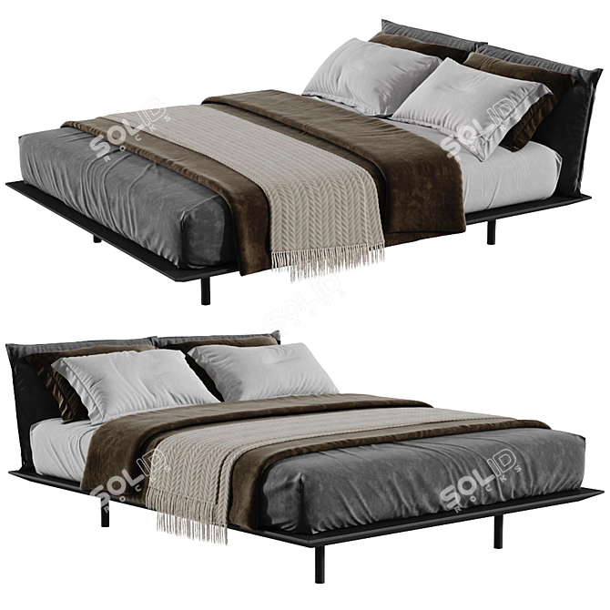 Desiree Platz Bed 183 cm: High-quality 3D Model for 3ds Max, OBJ, and FBX 3D model image 1