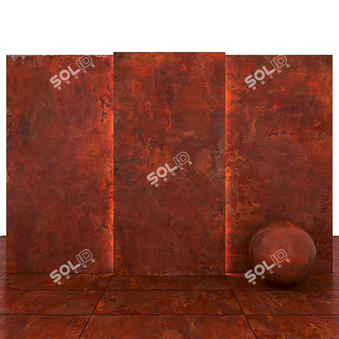 Glossy Fire Stone Slabs 3D model image 2