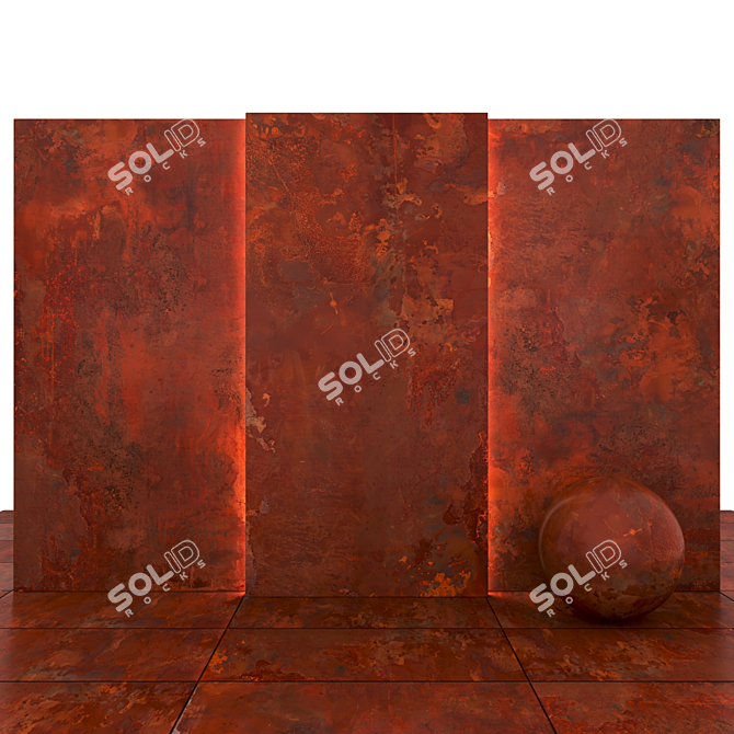 Glossy Fire Stone Slabs 3D model image 1