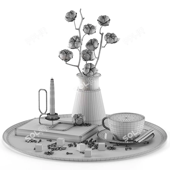 Elegant Decor Set 3D model image 13