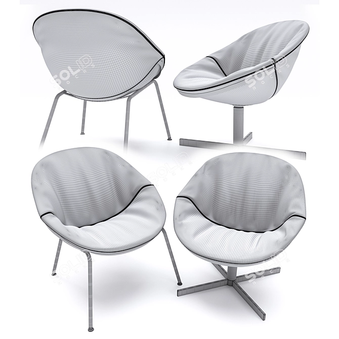 Compact Comfort: Lily Easy Chair by Modus 3D model image 2