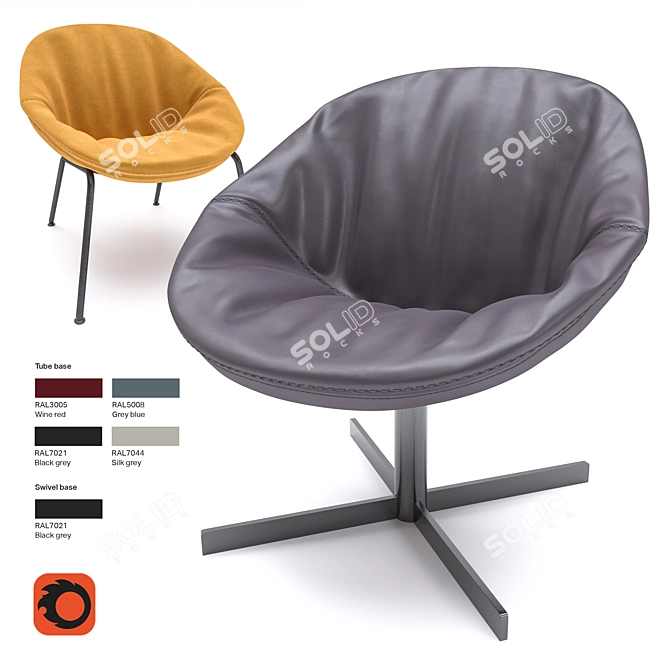 Compact Comfort: Lily Easy Chair by Modus 3D model image 3