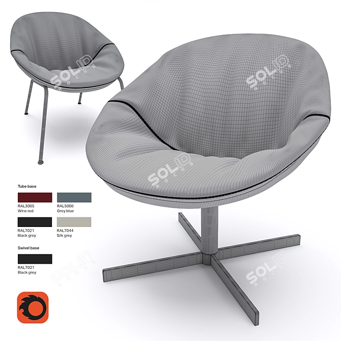 Compact Comfort: Lily Easy Chair by Modus 3D model image 4