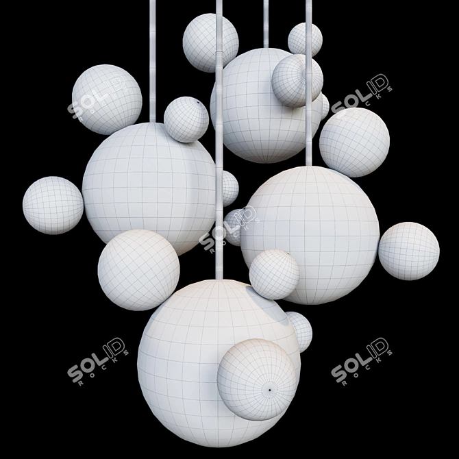 Elegant Brass Globe Suspension 3D model image 3