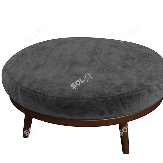 Luxury Round Leather Ottoman by Strick & Bolton 3D model image 3