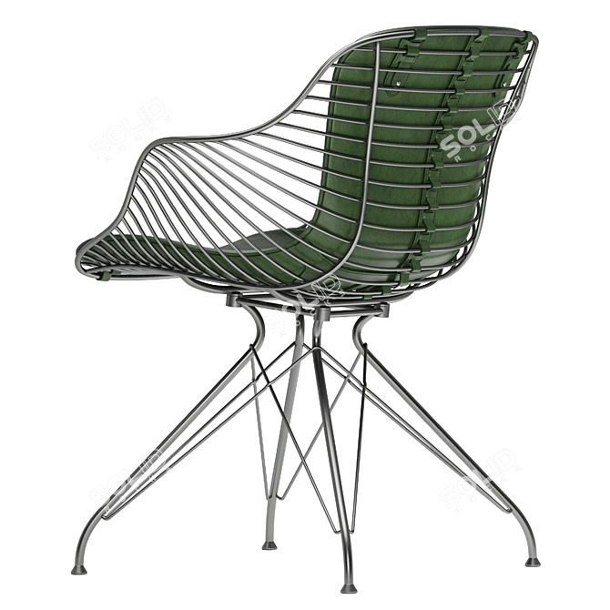 Sleek Wire Dining Chair 3D model image 3