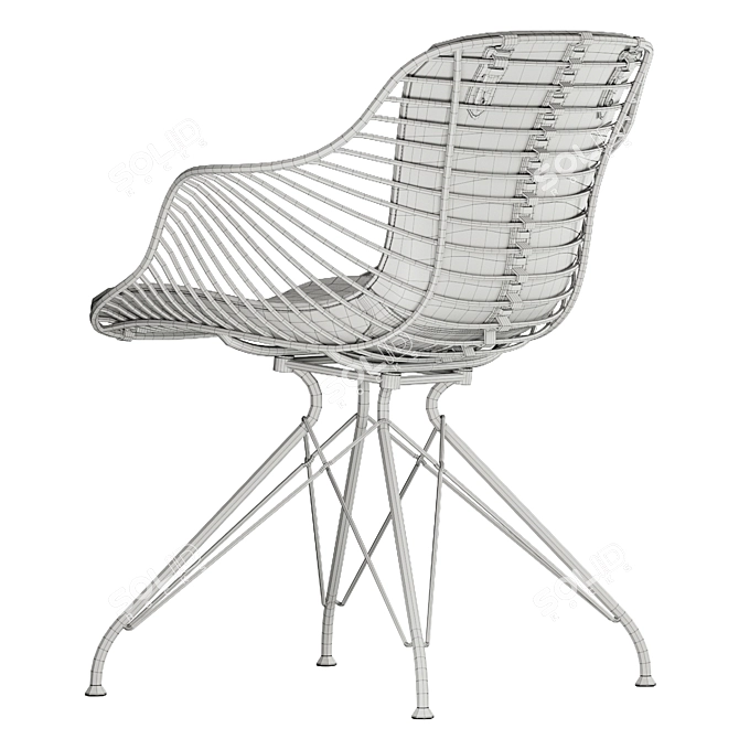 Sleek Wire Dining Chair 3D model image 4