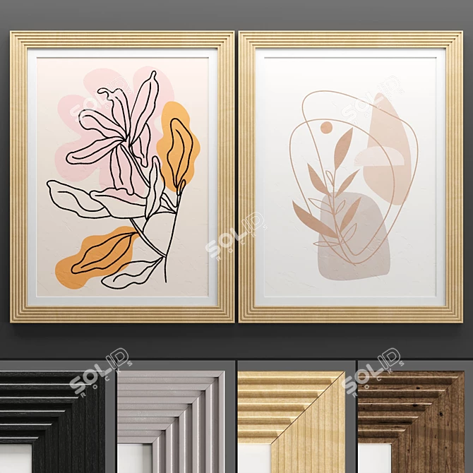 Modern Art Frame Set 744 3D model image 1