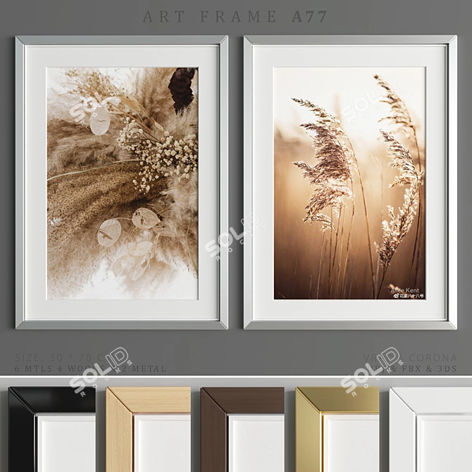 Elegant Art Frame Set 3D model image 1