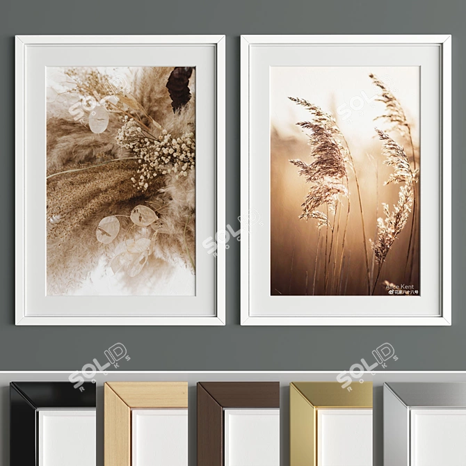 Elegant Art Frame Set 3D model image 2