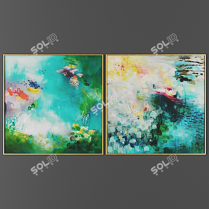 Dual Art Collection: Picture Frames 3D model image 1