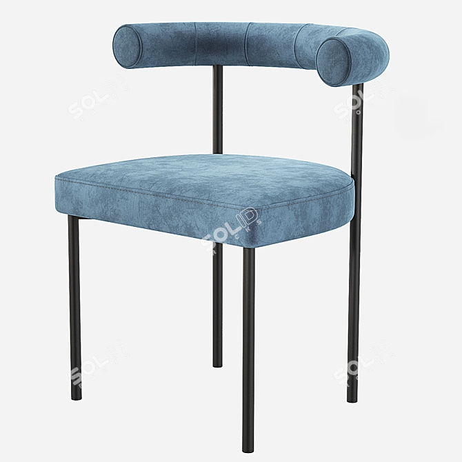 Kashmir Chair: Elegant Leather Comfort 3D model image 2