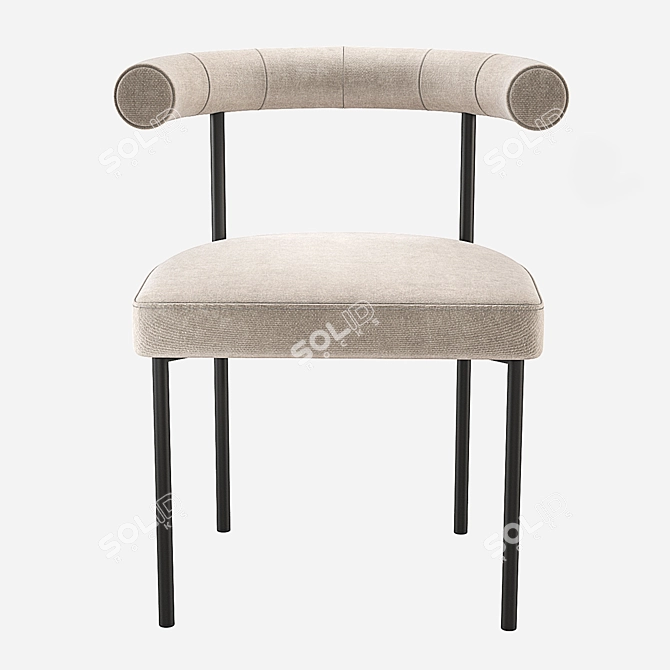 Kashmir Chair: Elegant Leather Comfort 3D model image 4