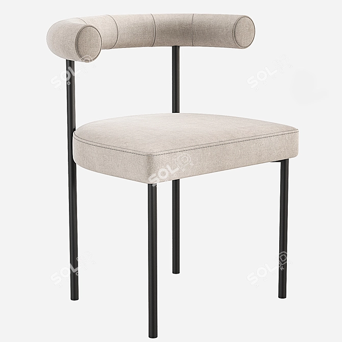 Kashmir Chair: Elegant Leather Comfort 3D model image 6