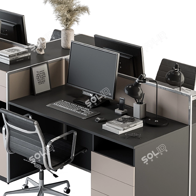 Modern Office Furniture Set 3D model image 2