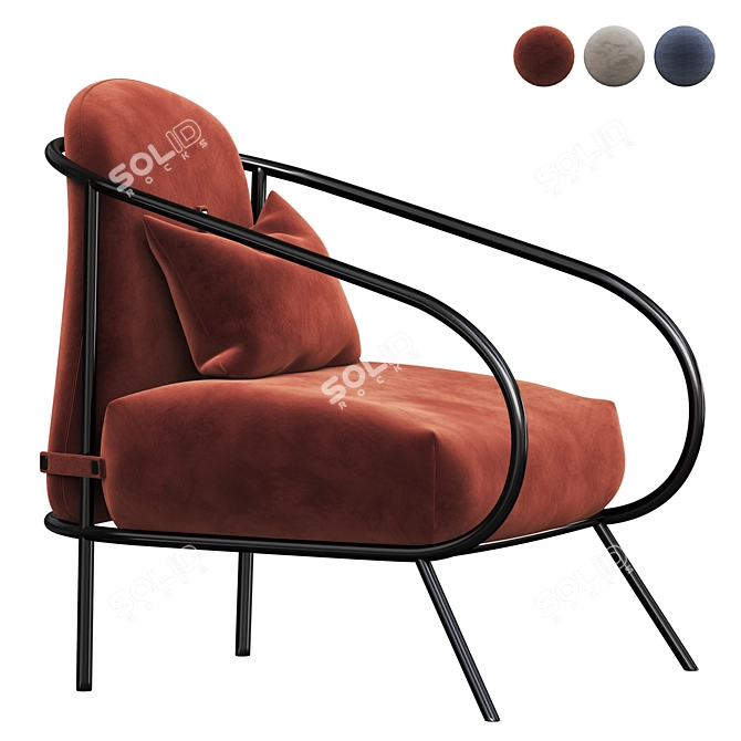 Minimalist Luxury Armchair 3D model image 1