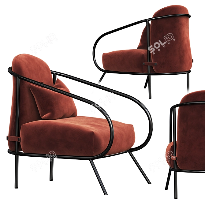 Minimalist Luxury Armchair 3D model image 2