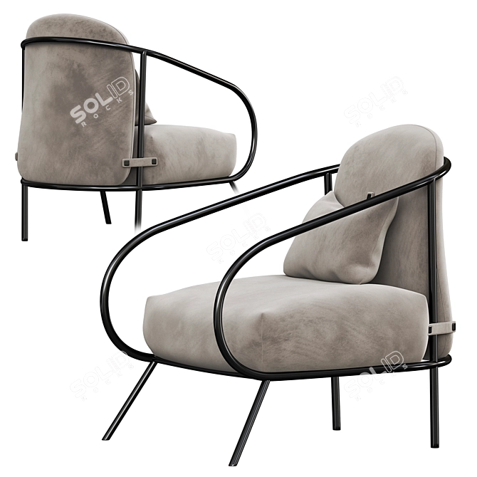 Minimalist Luxury Armchair 3D model image 3