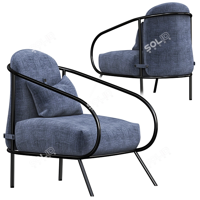 Minimalist Luxury Armchair 3D model image 4