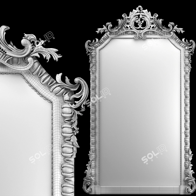 19th Century French Giltwood Classical Mirror 3D model image 3