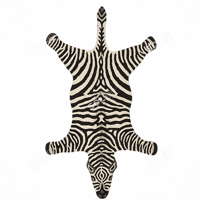 Chubby Zebra Shaped Rug - Uniquely Designed 3D model image 1