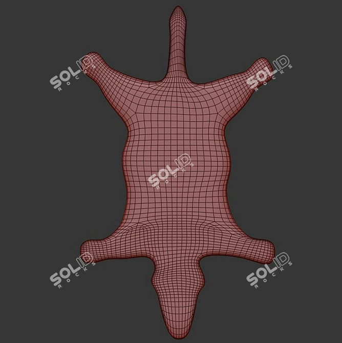Chubby Zebra Shaped Rug - Uniquely Designed 3D model image 2