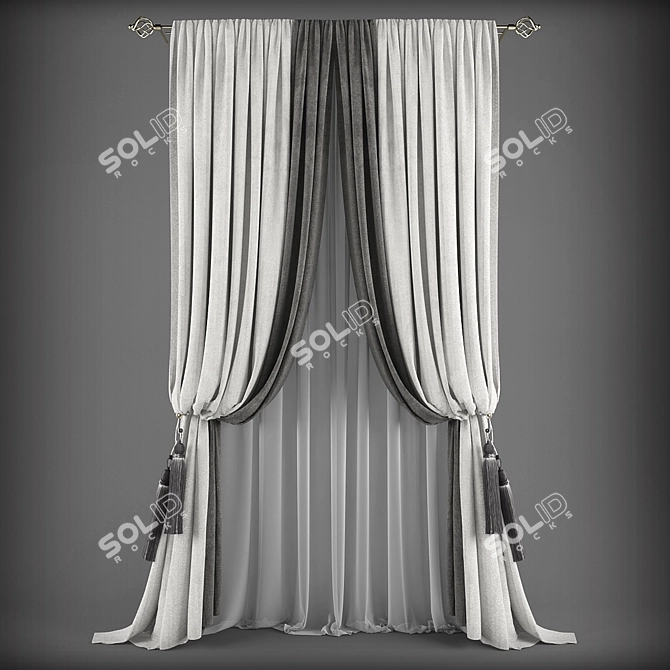 Elegant Polys Curtains 3D model image 1