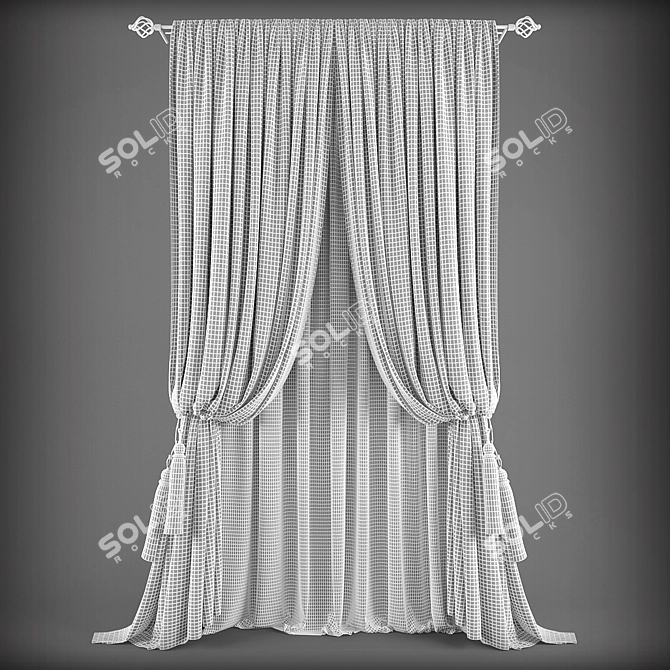 Elegant Polys Curtains 3D model image 2