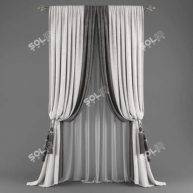 Elegant Polys Curtains 3D model image 3