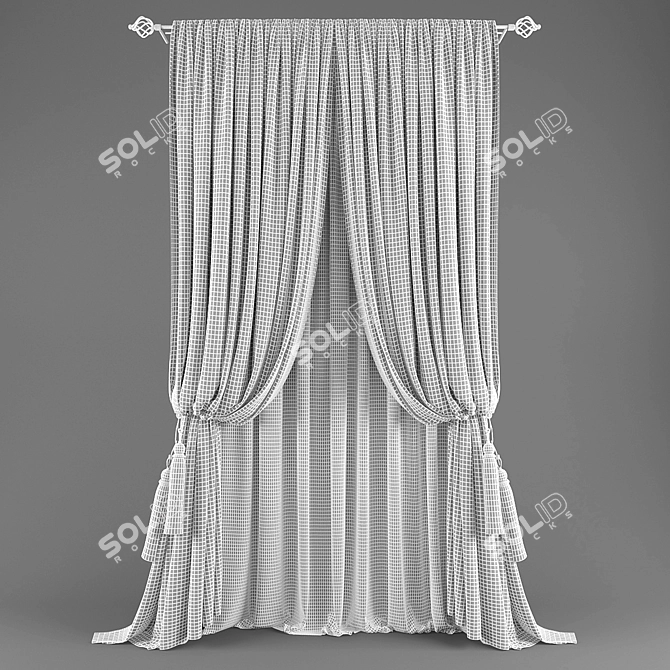 Elegant Polys Curtains 3D model image 4