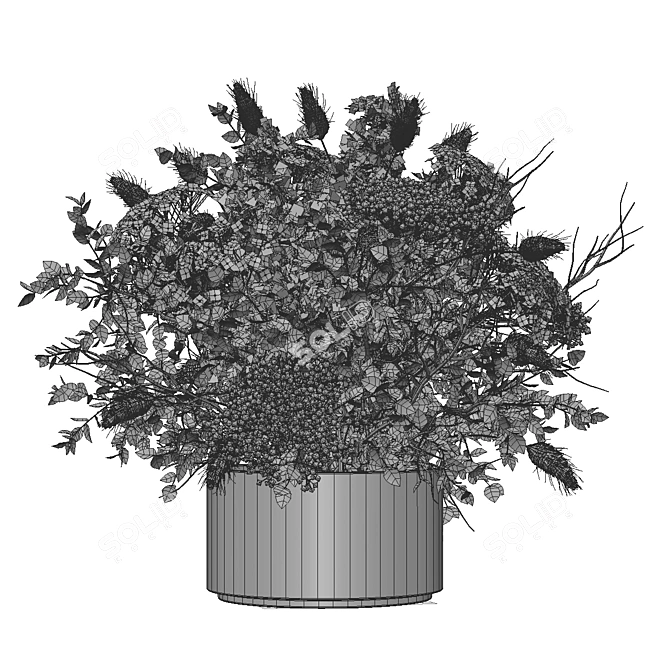 Elegant Dried Floral Arrangement 3D model image 2