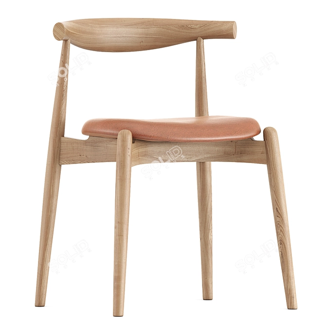 Sleek CH20 Elbow Chair by Carl Hansen 3D model image 3