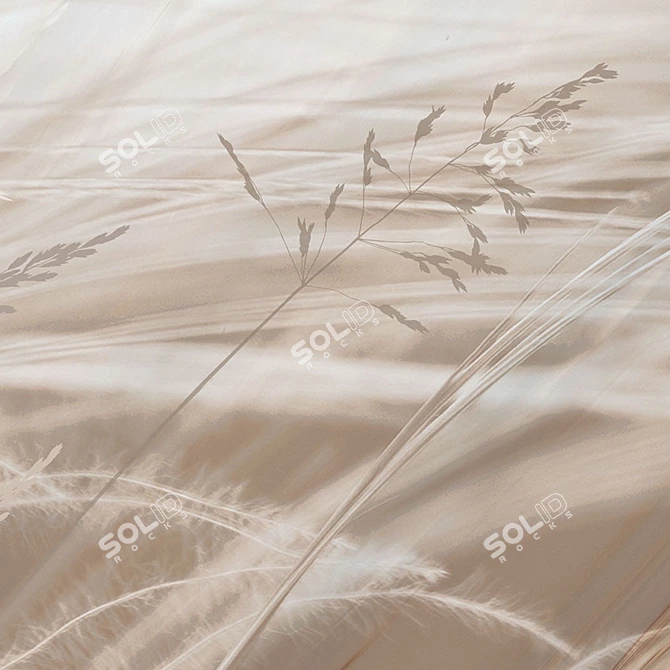 Wave Grass: Eco-Friendly Embossed Wallpaper 3D model image 4