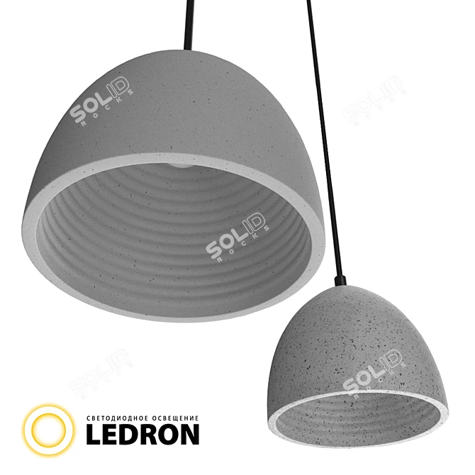 Sleek Concrete Dome Light 3D model image 1