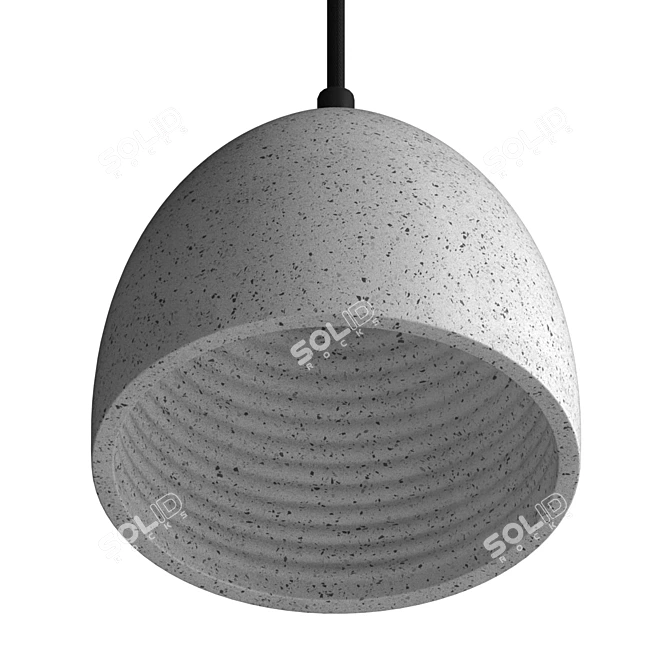 Sleek Concrete Dome Light 3D model image 3