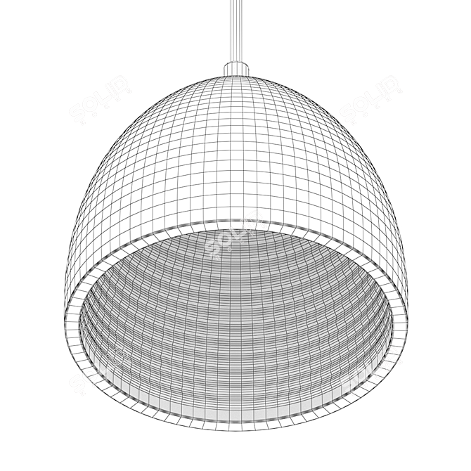 Sleek Concrete Dome Light 3D model image 4