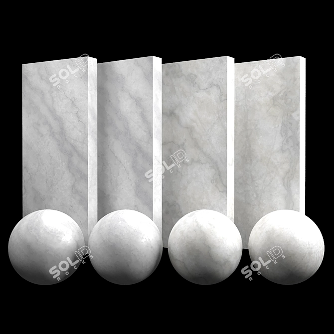 Premium White Calacatta Marble Texture 3D model image 1