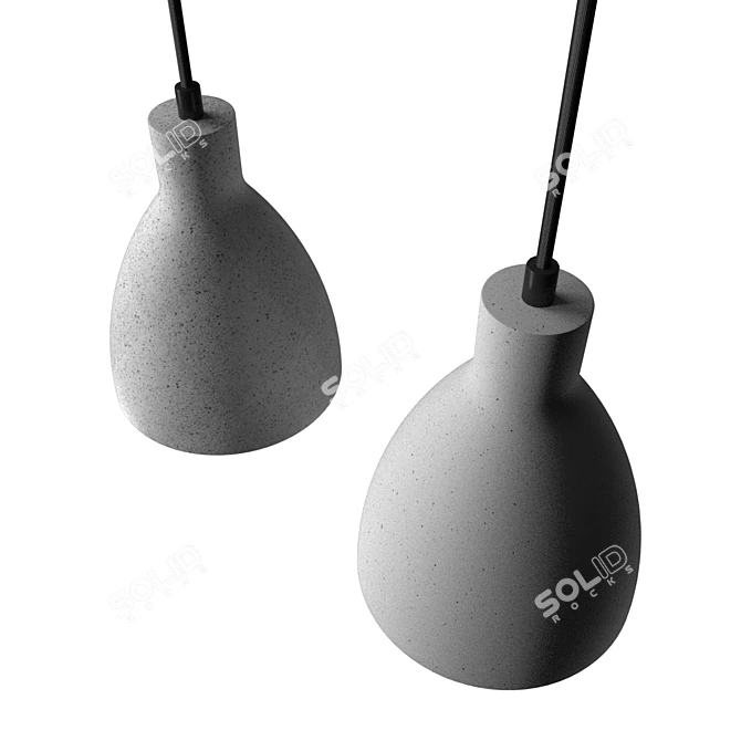 Minimalist Cement Pendant Light 3D model image 3